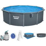 BESTWAY Hydrium Stahlwandpool Set Ø 488 x 132 cm inkl. Sandfilteranlage