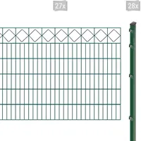 Arvotec Doppelstabmattenzaun »EXCLUSIVE 120 zum Einbetonieren "Karo" mit Zierleiste«, Zaunhöhe 120 cm, Zaunlänge 2 - 60 m 77894126-0 dunkelgrün H/L: 120 cm x 54 m