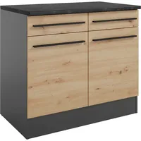 BASIC by Balculina Unterschrank Jazz 100 x 90 x 60 cm Artisan Eiche/Anthrazit