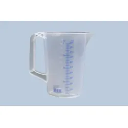 Hünersdorff Messkanne 1.000 ml, PP, 2 Skalen geschlossener Griff, transparent
