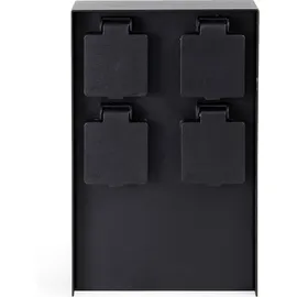 XPOtool Gartensteckdose 4-fach Schwarz