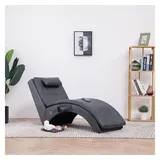vidaXL Chaiselongue Massage Polyester 55 x 73 x 142 cm Grau mit Kissen