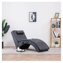 vidaXL Chaiselongue Massage Polyester 55 x 73 x 142 cm Grau mit Kissen