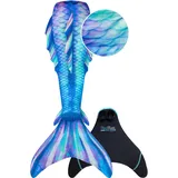 Meerjungfrauenflosse Atlantis Edition Pacific Perl für Kinder wasserblau S (110/122)