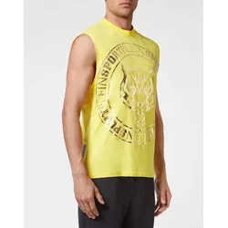 T-Shirt PLEIN SPORT "Statement", Herren, Gr. L, 09, gelb, Obermaterial: 100% Baumwolle, Shirts