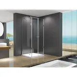 Buylando Emma U-Form Duschkabine 75 x 180 cm rechts 75 x 90 cm transparent/Glas 8mm