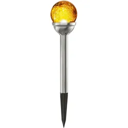 Solarleuchten Roma BUVTEC 2er Set, chrom/amber