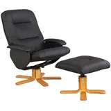 loft24 Relaxsessel Nadine (Set, 2-St., Sessel und Hocker) schwarz