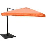 MCW Ampelschirm A96 3x4m Alu Flap Terracotta mit Ständer Drehbar