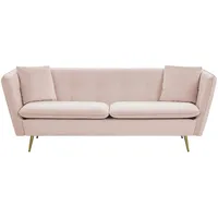 Beliani 3-Sitzer Sofa Samtstoff rosa FREDERICA