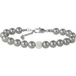 Armband VIVANCE "Perle", grau (dunkelgrau), Armbänder, Damen, Edelstahl