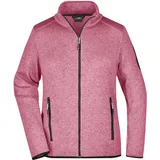 James & Nicholson Damen Strickfleece Jacke JN761" - James - Nicholson Pink-Melange/Off-White L"