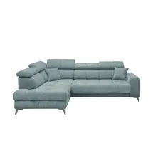Sofa.de Eckcouch Chenille 2-Sitzer Blau