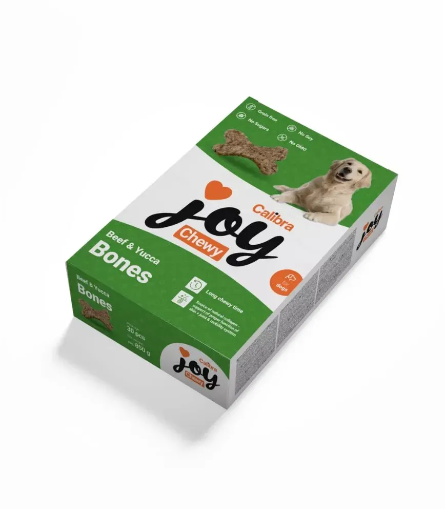 Calibra Joy Dog Chewy Beef & Yucca Bones Futter 1000 g