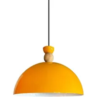 Bamyum Yimpi Industrielle Pendelleuchte aus Handbemaltem Gelb, Metall –