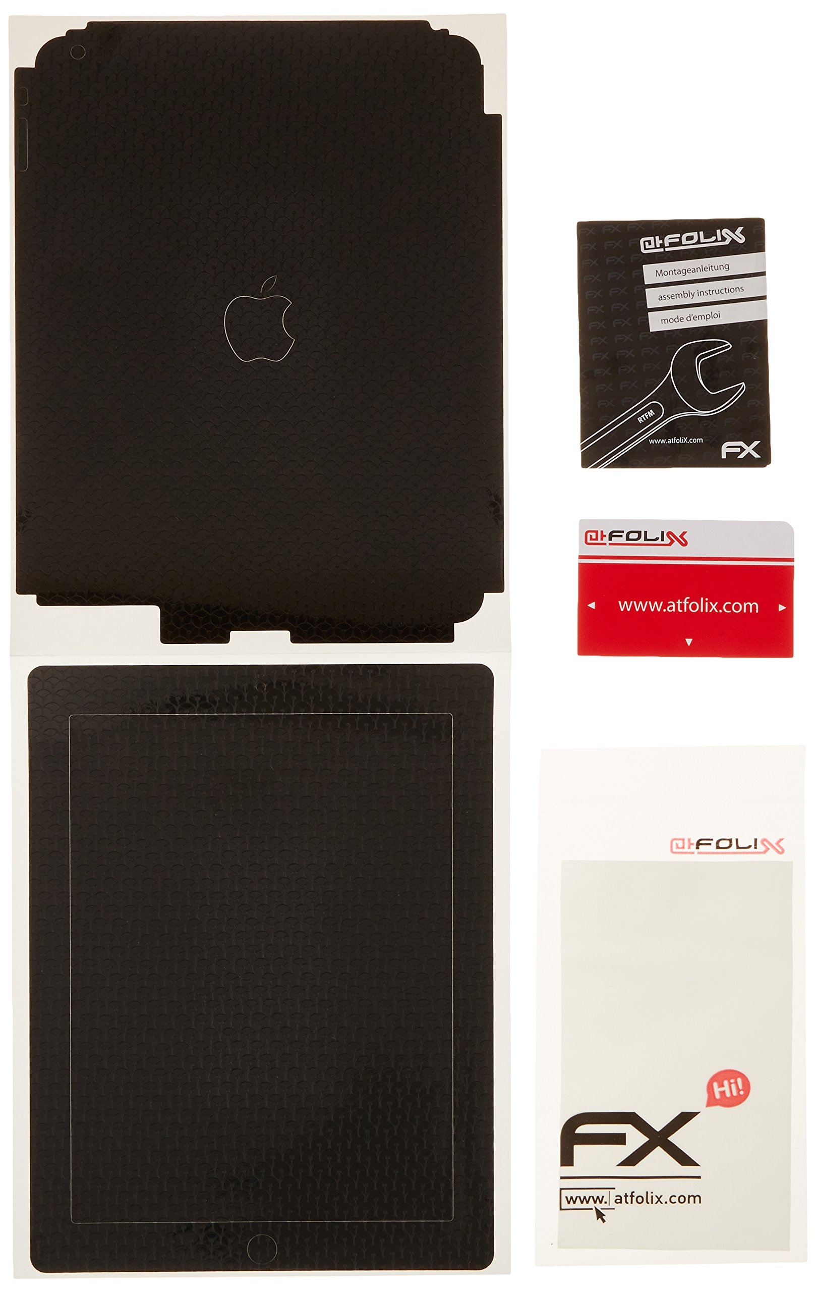 atFoliX FX-Honeycomb-Black Designfolie für Apple iPad 4/3/2