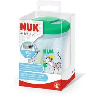 NUK Action Cup Trinklerntasse mit Trinkhalm grün, 230ml (10255599)