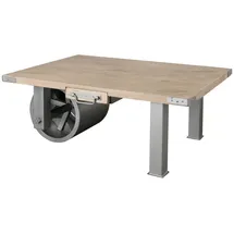 Massivmoebel24 Couchtisch Railway Beige Mangoholz 110 x 80 x 43 cm
