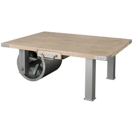 Massivmoebel24 Couchtisch Railway Beige Mangoholz 110 x 80 x 43 cm