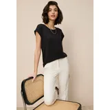 TAMARIS T-Shirt "mit Rundhals und lockerem Schnitt, aus angenehmem Viskose-Jersey", Damen, Gr.