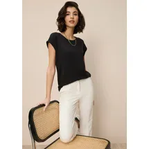 TAMARIS T-Shirt "mit Rundhals und lockerem Schnitt, aus angenehmem Viskose-Jersey", Damen, Gr.