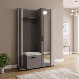 WFL GROUP Linaro Sitzbank 137x42x207 cm Grau