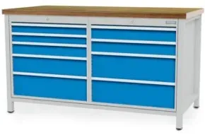Bedrunka+Hirth Kastenwerkbank R 24-24 Höhe 959 mm Blendenhöhe links 2x75 mm 1x100 mm 1x150 mm 1x200 mm