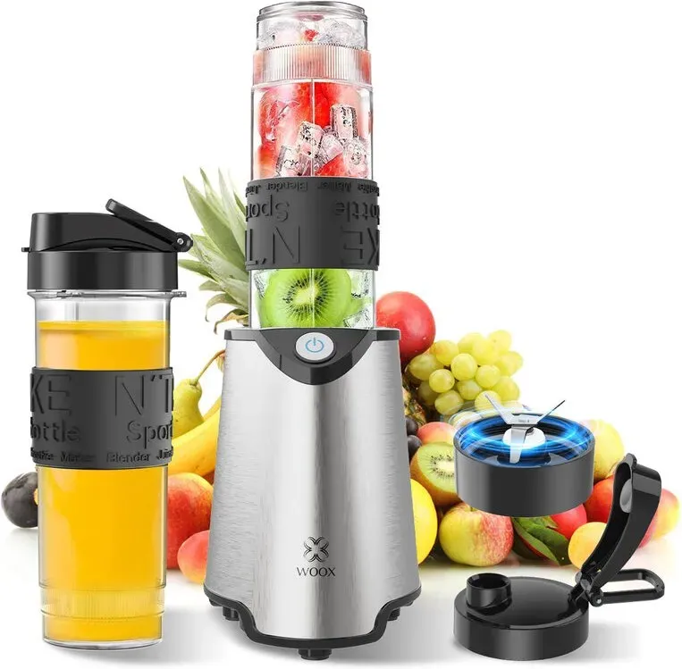 WOOX MX0199 Tragbarer Personal Blender, Mixer in Personalgröße, ideal für Smoothies, Eiszerkleinerung, Säfte und Lebensmittelverarbeitung, kompakt, praktisch und vielseitig