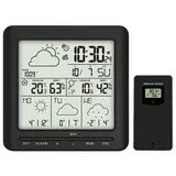 Infactory WLAN-Funk-Wetterstation mit Außensensor, LCD-Display, Wettertrend, App (Internet Wetterstation, Thermometer Gewächshaus, Wetterstationen Außensensoren)