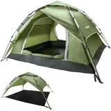 2 in 1 Pop up Camping Zelte, Doppelwandig Wasserdicht Uv - Schutz Kuppelzel