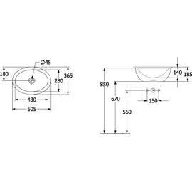 Villeroy & Boch Loop & Friends Einbauwaschbecken 50,5 x 36 cm (4A6101R1)