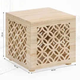 Homestyle4u Beistelltisch Braun Kiefer 40 x 38 x 40 cm