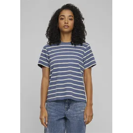 URBAN CLASSICS Ladies Striped Boxy Tee - Weiß