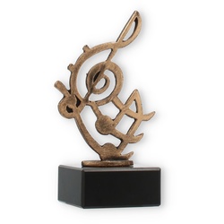 Pokal Konturfigur Musiknote altgold auf schwarzem Marmorsockel 15,3cm