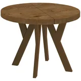 dekori.interiors Dekori_Interiors Esstisch, Dunkelbraun, Holz, Rund, 100x77x150 cm, Esszimmer, Tische, Esstische