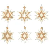 Kuhnert Erzgebirge Baumschmuck Schneekristalle 6er Set Echtholzfurnier