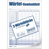 RNK Verlag Würfelspiel-Gewinnblatt, Block, DIN A6, 3 x 85 Blatt