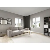 Big-Sofa MUSTERRING "LUCIA Mega Sofa, hoher Sitzkomfort, Breite 252cm, Kontrastnaht", beige (bisquit puro), B:252cm H:81cm T:124cm, Flachgewebe FLORIS (100% Polyester);Flachgewebe VALMONT (60% Baumwolle/ 40% Leinen);Microfaser CRONA (100% Polyester), Sofas, Big-Sofa, in vielen Qualitäten und 4 unterschiedlichen Nähten, 2,5-Sitzer