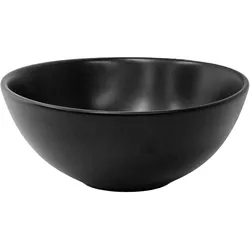 LuxeBath Waschbecken Keramik mit Ablaufgarnitur Spülbecken  Ø 280 x 150 mm Schwarz
