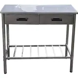 Westerholt Beistelltisch 100 x 50 cm Edelstahl Silber