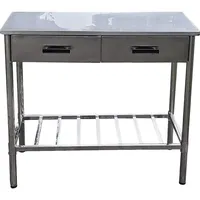 Westerholt Beistelltisch 100 x 50 cm Edelstahl Silber