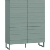 Forte Highboard FORTE "Bretania", grün (salbei), B:109,9cm H:140cm T:41,6cm, Spanplatte, Sideboards