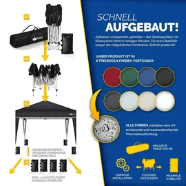 tillvex Faltpavillon 3 x 3 m Schwarz
