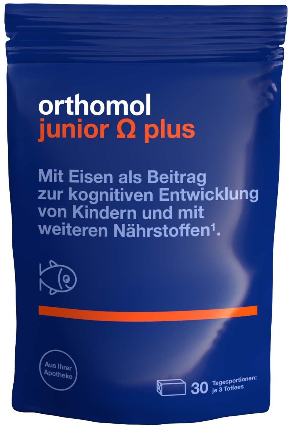 Orthomol junior Omega plus - zur kognitiven Entwicklung bei Kindern mit Eisen, Omega-3-Fettsäuren und Vitamin B12 Kaudragees 30 St 30 St Kaudragees