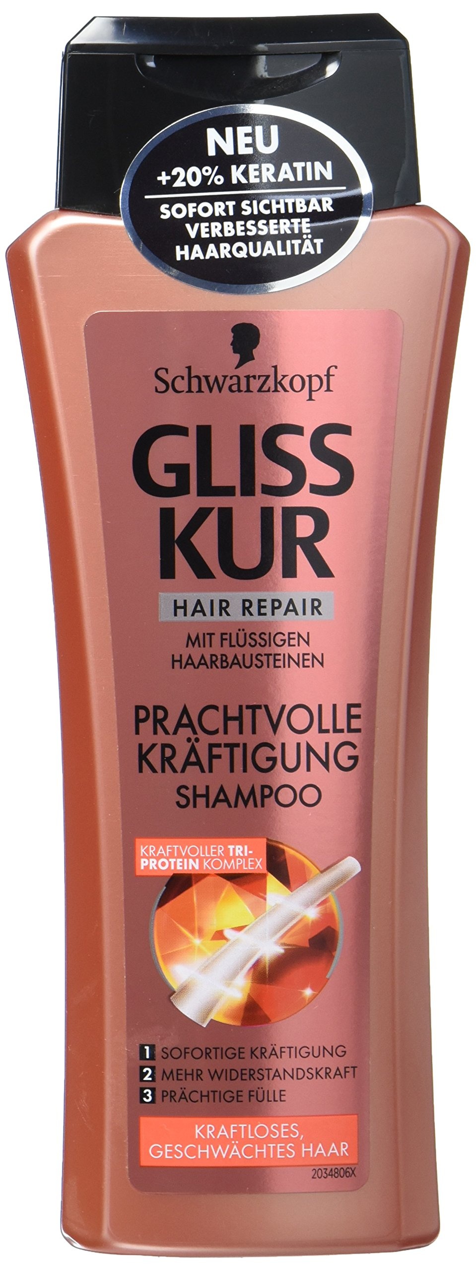 Schwarzkopf Gliss Kur Shampoo Prachtvolle Kräftigung, 250 ml