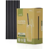 Sovie Trinkhalm in Schwarz aus Papier FSC®, Ø 8 mm / 20 cm, 150 Stück