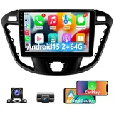 ESSGOO 64G DAB+ Für Ford Transit Custom 2012-2023 Carplay Android15 GPS NAVI Autoradio (DAB+ (optional), RDS, FM, 2+64GB(optional), Carplay Android Auto Bluetooth EQ USB GPS Navi WIFI Touchscreen) schwarz