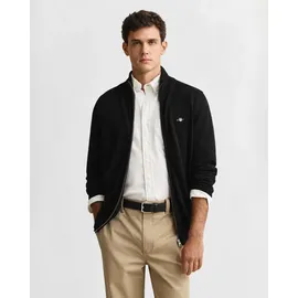GANT Strickjacke Casual COTTON ZIP Cardigan Stehkragen, Baumwolle, Langarm