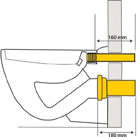 Haas + Sohn 3287 Wand-WC-Anschlussgarnitur 180 mm