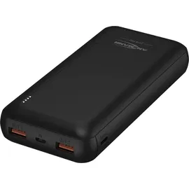 Ansmann Powerbank 20000mAh, Schnellladefunktion 20W, 2 USB & 1 USB Type-C Port - Schwarz